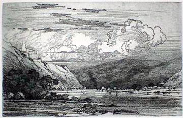 Print: "The Rhine below St. Goar" by George Elbert Burr