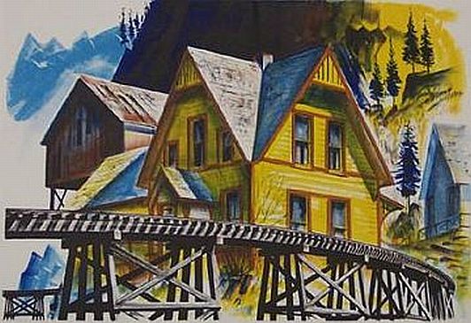 Print: "Trestles of Ophir #2" by Edwin Fulwider, 1956