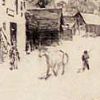 Print: "Edge of the Village" by Hubert Morley