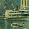 Print after a painting by Fred Pansing: "Hudson River Day Line - Between New York & Albany"