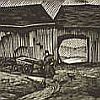 Print: "Farm Yard in Vermont" by Channing Smith